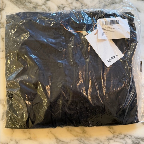 NWT QUINCE women's 100% organic cotton poplin spaghetti strap maxi dress black - Picture 6 of 9